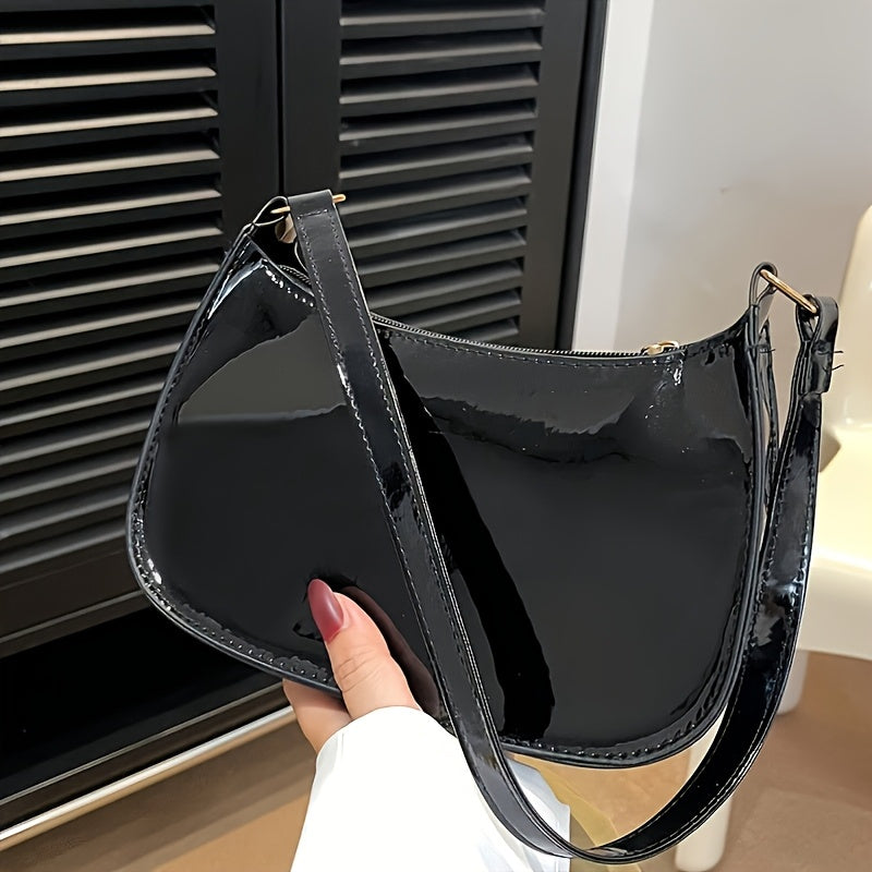 Mini Femme Couleur Unie – Sac Multiusage avec Poche Zippée pour Téléphone et Portefeuille, Cuir Synthétique Léger, Sangle Réglable, Idéal en Cadeau