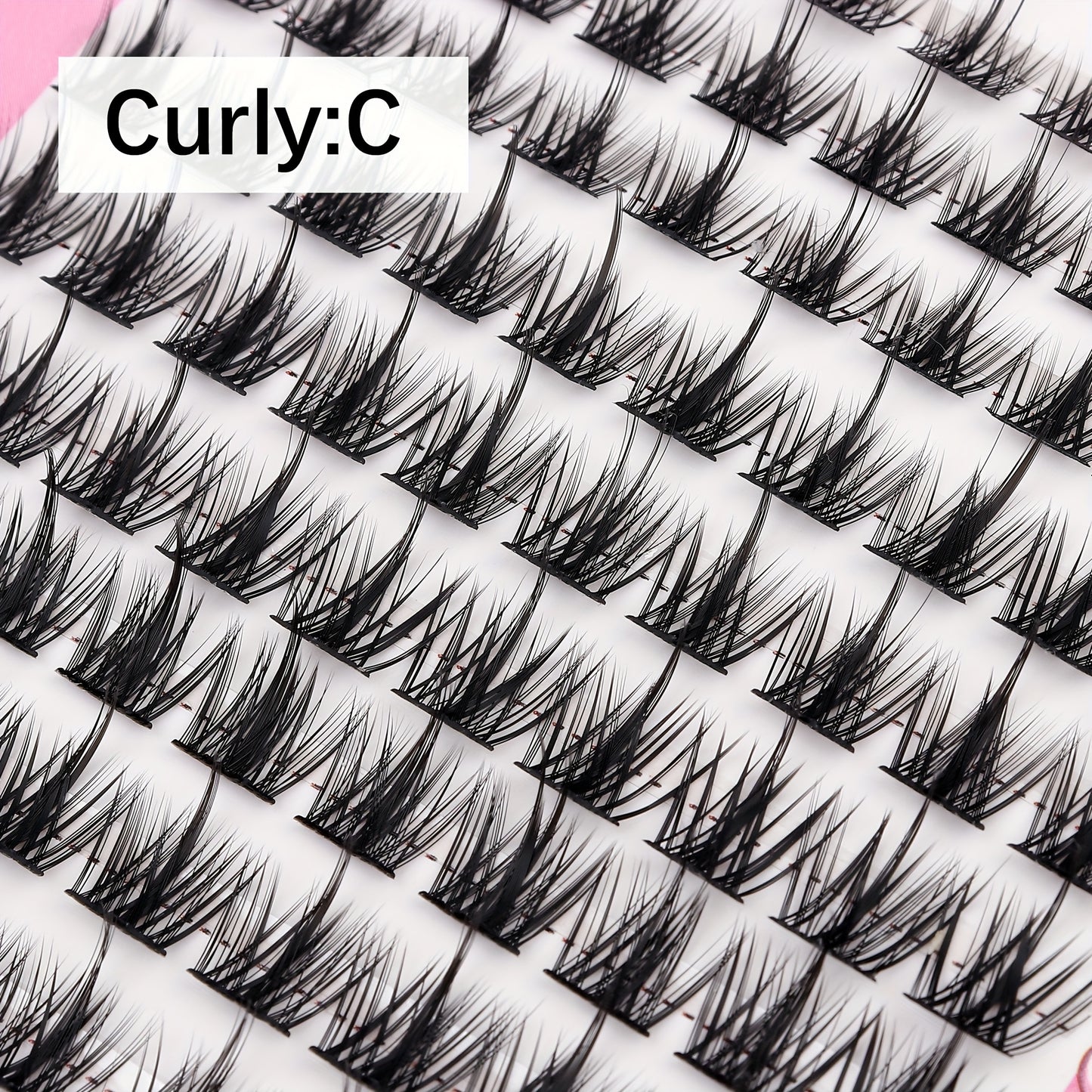 Lot de 460 Touffes de Faux Cils DIY – 2 Types de Poils, Longueurs Mixtes 10-16 mm, Cils Auto-Adhésifs Courbés, Style Cartoon, Réutilisables