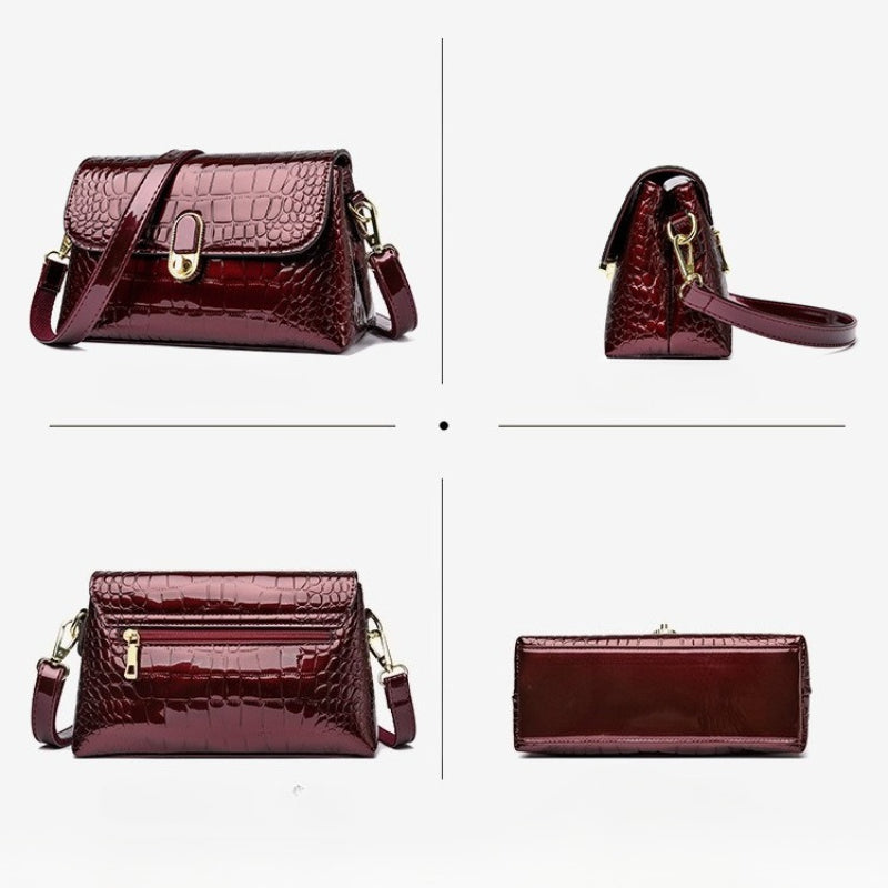 Sac à Bandoulière Femme – Cuir Imprimé Crocodile, Sangle Amovible, Design Élégant, Multi-Compartiments Zippés pour Téléphone et Cartes, Porte-Monnaie Compact, Idéal Bureau, Déplacements et Activités Extérieures
