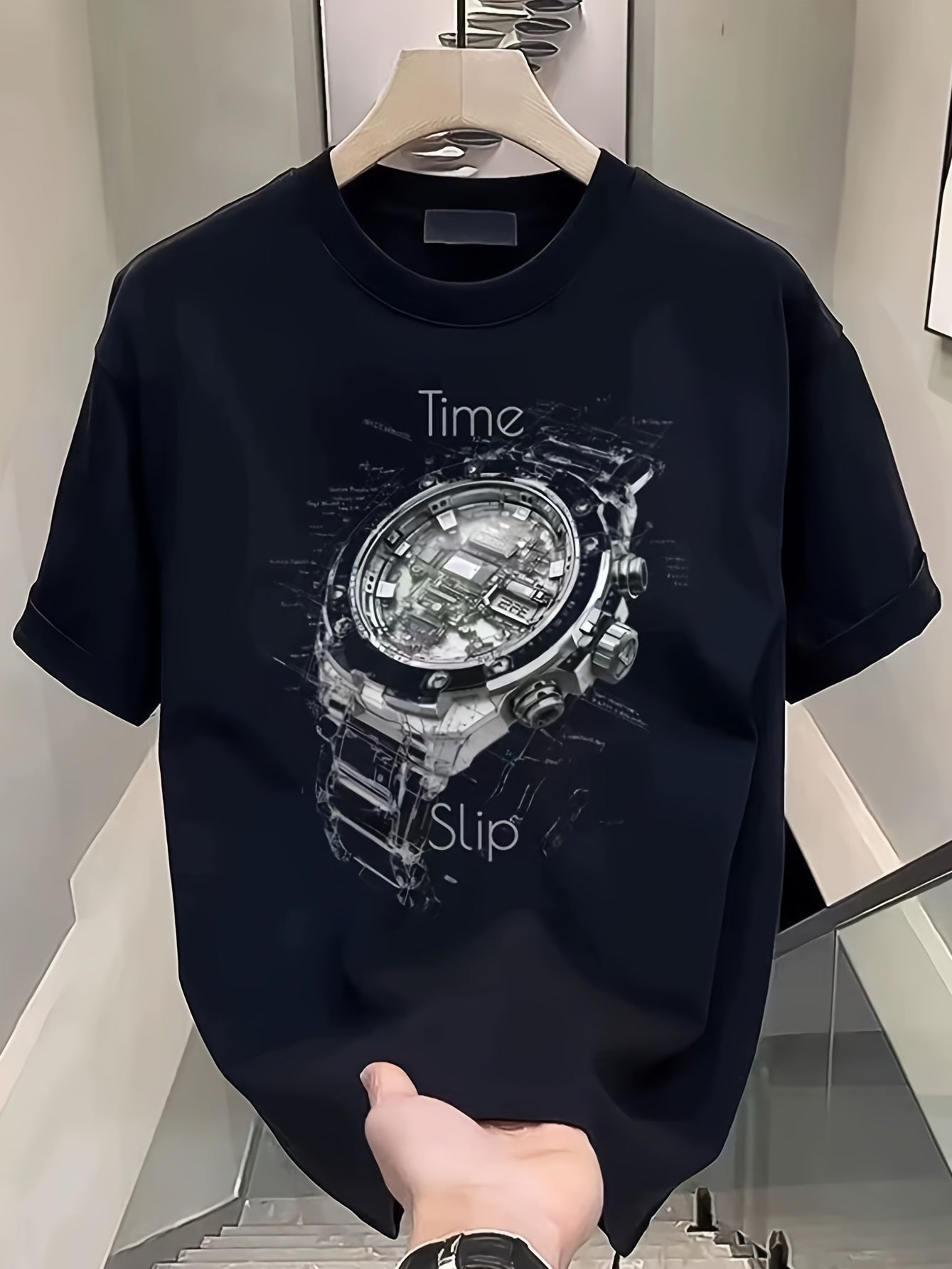 Men's 100% Cotton Short Sleeve T-Shirt with Subtle Chest Print - Round Neck Semi-Sheer Summer Top, Casual Breathable Fiber Tee for Casual Attire, Hand Washable for males