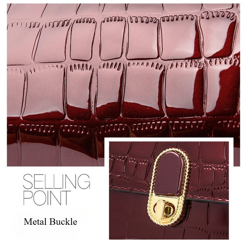 Sac à Bandoulière Femme – Cuir Imprimé Crocodile, Sangle Amovible, Design Élégant, Multi-Compartiments Zippés pour Téléphone et Cartes, Porte-Monnaie Compact, Idéal Bureau, Déplacements et Activités Extérieures