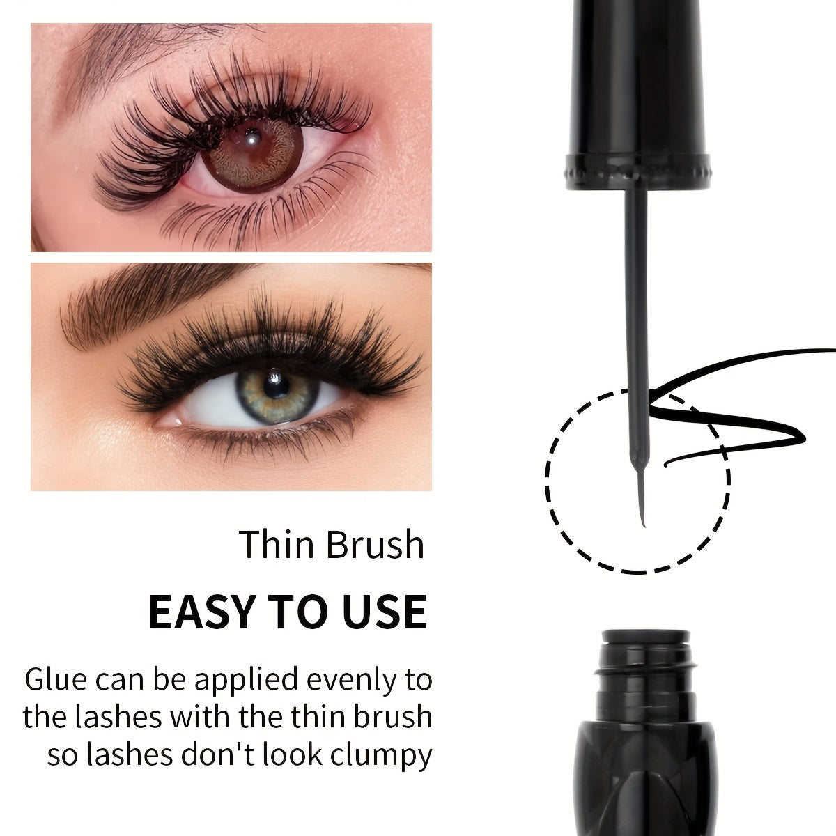 Colle à Cils Noire — Adhésif pour Extensions de Cils, Doux, Séchage Rapide, Résistant à l’Eau, Tenue Forte jusqu’à 72 Heures, Idéal pour Extensions de Cils Personnelles, Contenance 6 ml