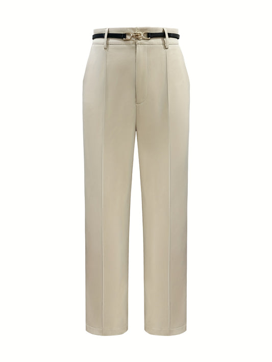 Pantalon Femme Élégant Jambe Large avec Ceinture – Style Bureau et Décontracté