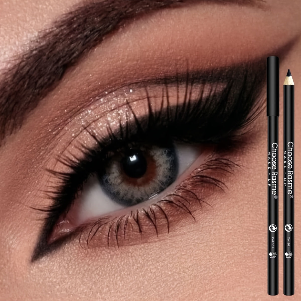 12pcs Long-Lasting Smudge-Proof Black Eyeliner Pencil Set, Waterproof Eye Makeup Pencils, Intense Pigment, Easy Glide Formula
