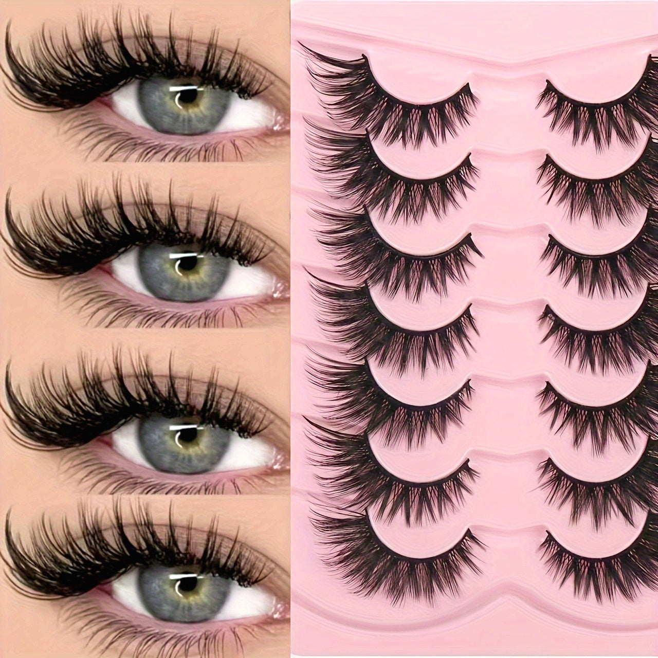 Faux cils de luxe 3D effet œil de chat et œil de renard - Épais, duveteux, légers, parfaits pour les débutantes | Plusieurs styles de cils réutilisables