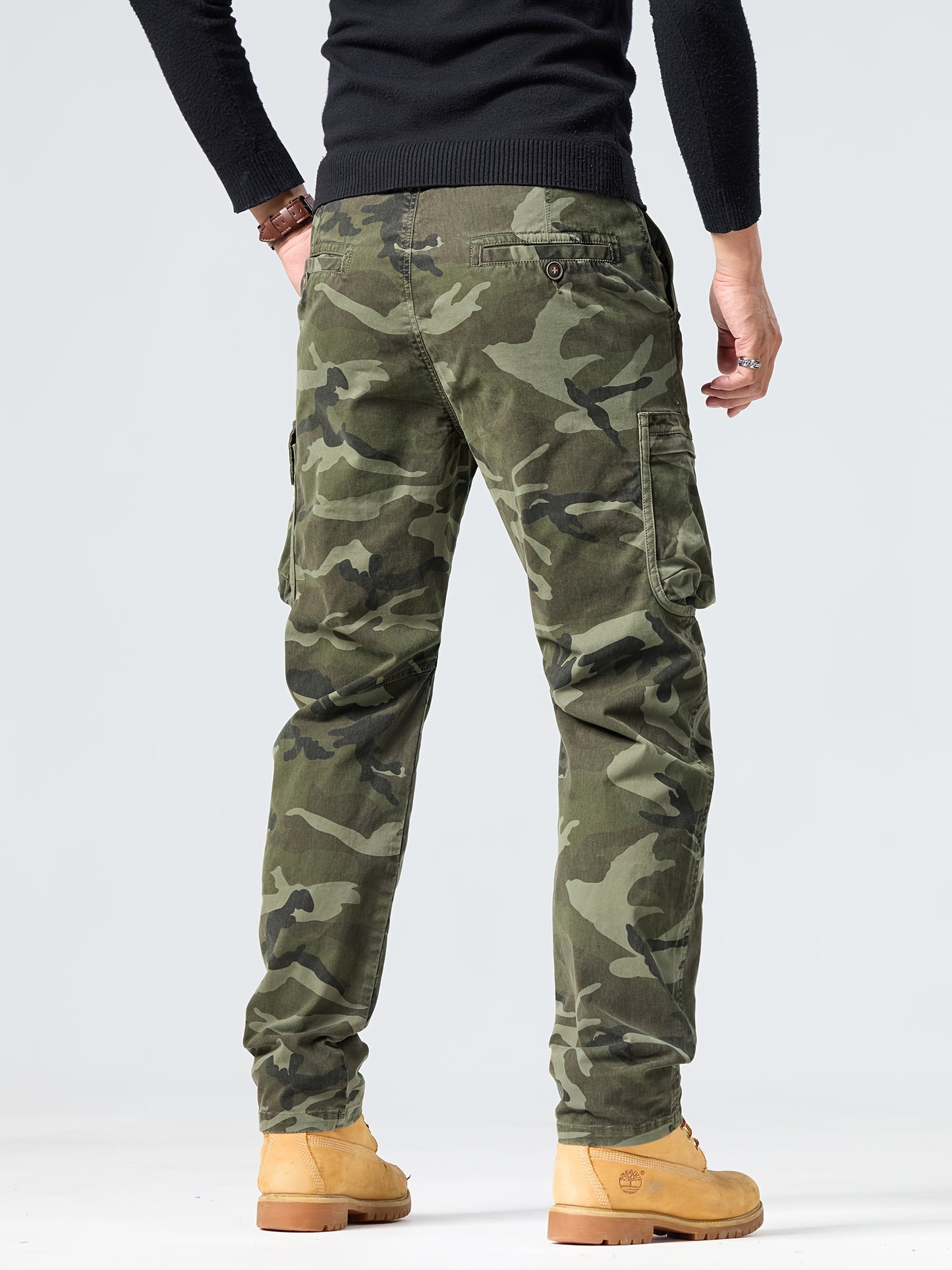 Pantalon Cargo Homme Camouflage – Coupe Droite, Multi-Poches, Style Streetwear Outdoor Automne/Hiver