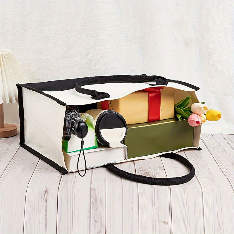 Sac Cabas Élégant Paysage Urbain Parisien – Toile, Poignées, Sans Fermeture, Style Décontracté, Non Doublé, Sac Cabas Quotidien | Sac Cabas Élégant | Poignées Durables, Sac Cabas