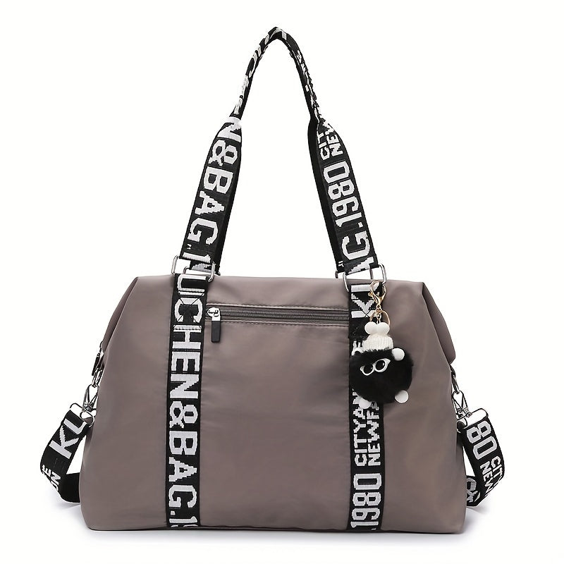 Sac Cabas Chic en Tissu Oxford Noir pour Femmes – Polyvalent à Porter à l’Épaule, Grande Capacité, Bandoulière Ajustable, Fermeture Éclair