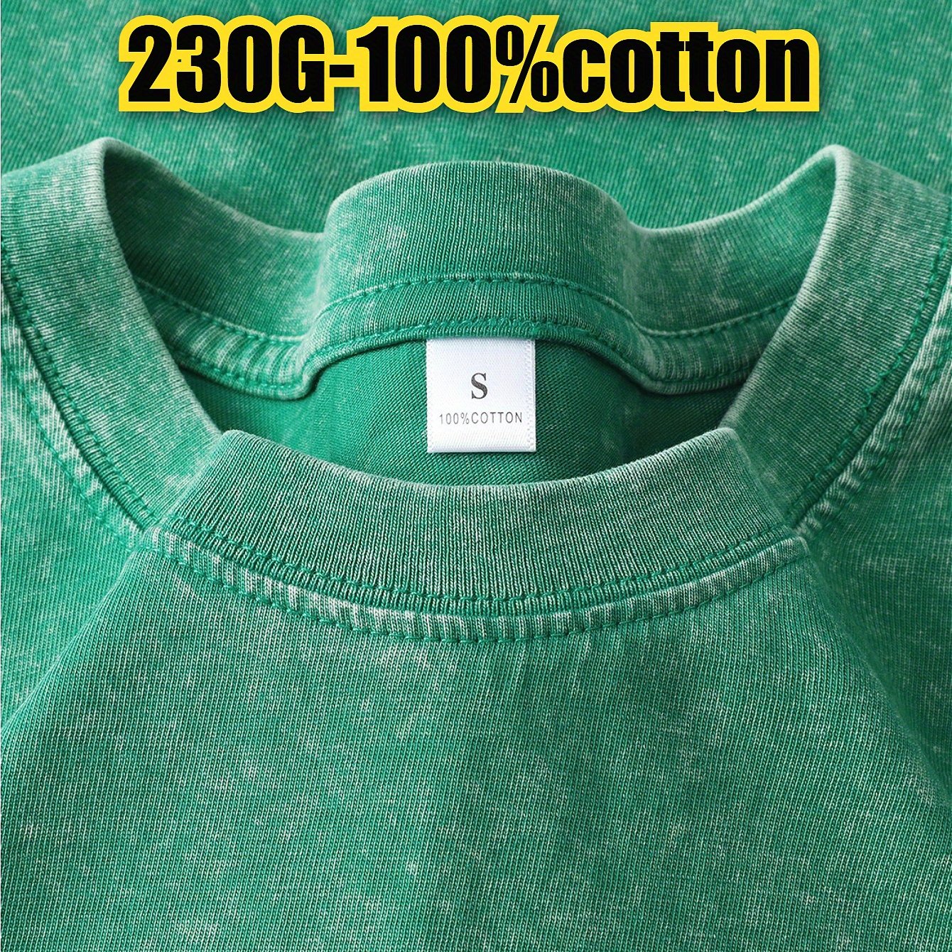 Men'S Vintage Distressed Heavyweight 220gsm T-Shirt - Relaxed Fit Short Sleeve Round Neck Casual Tee with Letter Print, Soft Washed Texture & Raglan Sleeves for Casual Attire, Vintage T Shirts, Leisure Clothing, Retro Style S