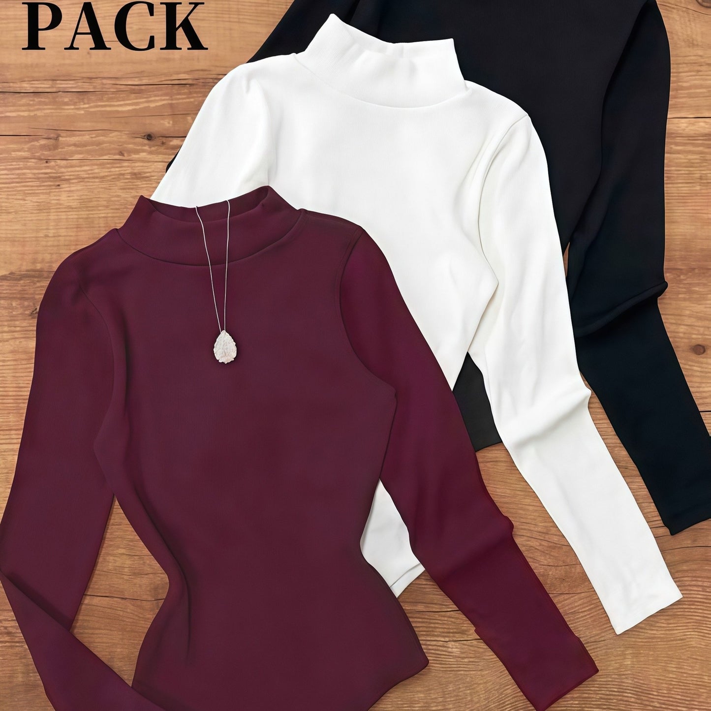 Ensemble 3 pièces de Body Femme à Col Montant Élégant - Sous-vêtement Semi-Transparent et Extérieur, Tenue Gainante Chaude pour l’Hiver, Lavable en Machine, Idéal pour l’Automne/Hiver