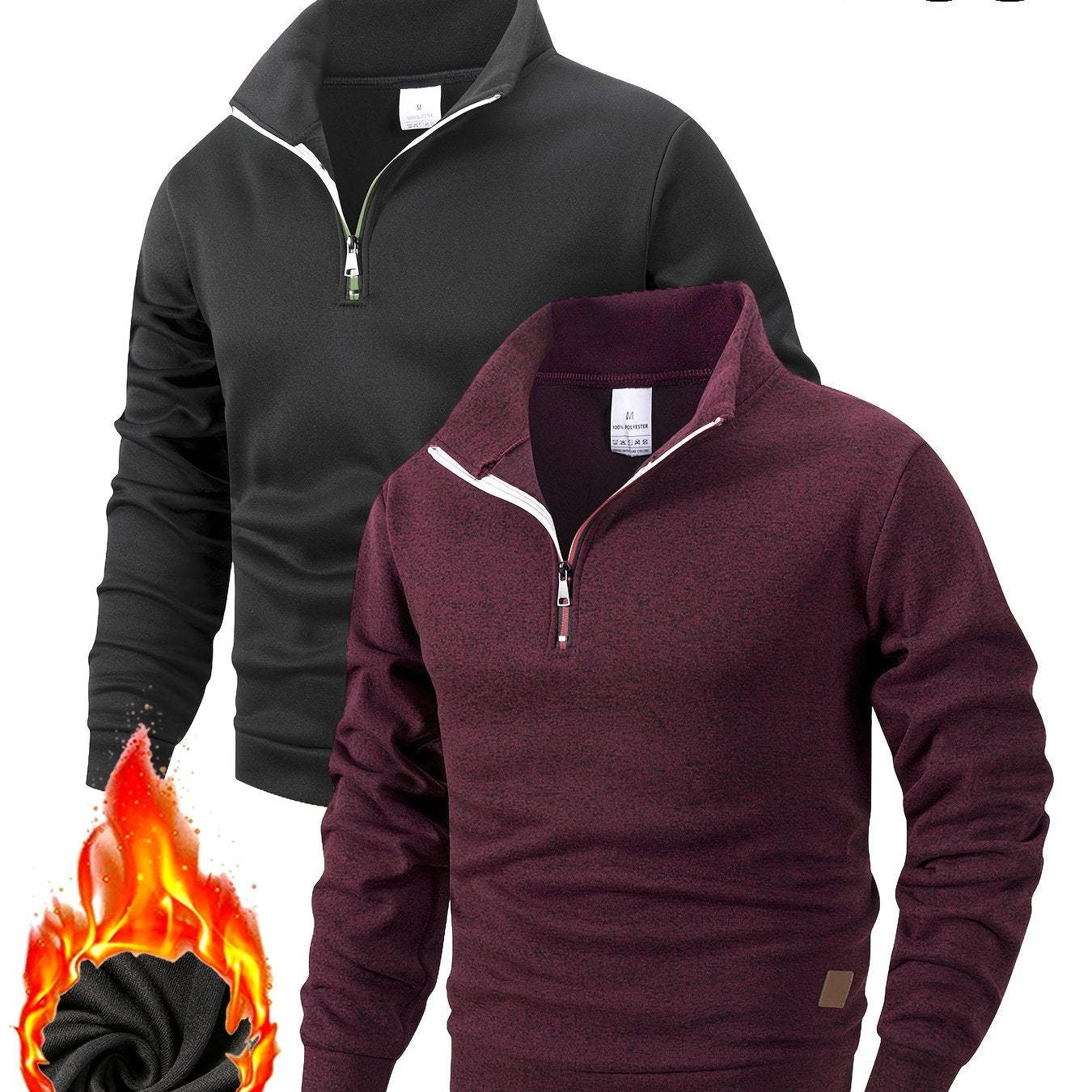 Sweat-shirt de sport homme printemps/automne – polaire légère, demi-zip, col montant et manches longues, adapté pour la course quotidienne, le fitness et le casual, léger et ajusté, idéal pour l’automne et l’hiver