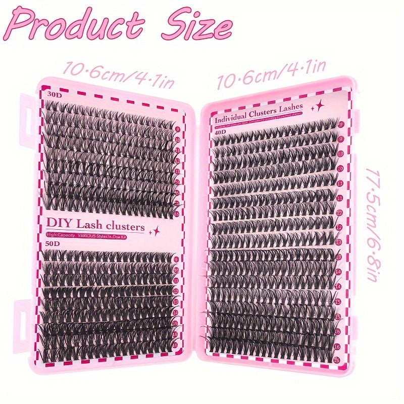 Extensions de Cils en Paquets – D Curl, Effet Naturel et Volumineux, 3D Waterproof, Longueurs 9-16 mm, Épaisseurs 30D/40D/50D, Parfaites pour Style Cat Eye, Doll Eye et Naturel, Idéales pour Usage Quotidien et Soirées