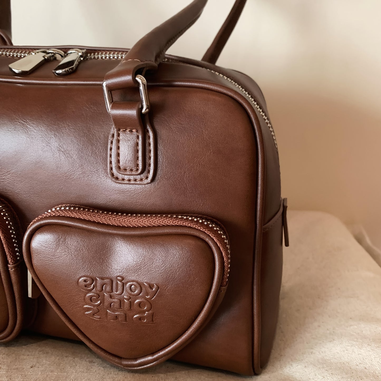 Sac coussin tendance femme - marron