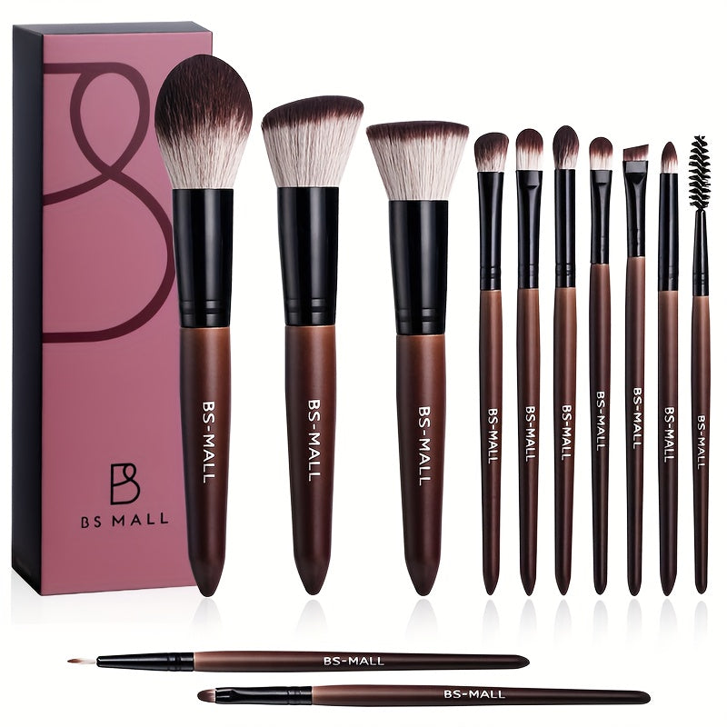 Kit 12 Pinceaux Maquillage Complet – Visage & Yeux