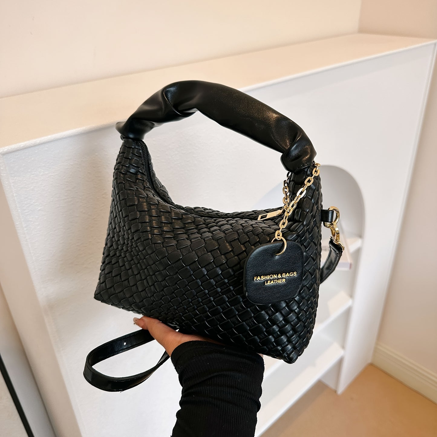 Sac tressé pour femmes – mini sac élégant, style hobo plissé simple, pratique et tendance