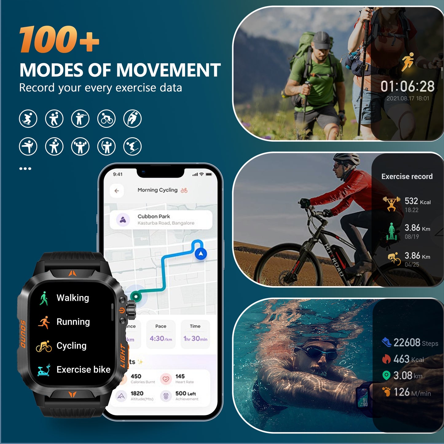 QTLJJBY Men's Smartwatch - 2.02" HD Display, Call & Text Functionality, Camo Design With Altimeter, Barometer, LED Flashlight, Sleep Tracker And 600mAh Battery - Perfect For Fitness & Outdoor Adventures