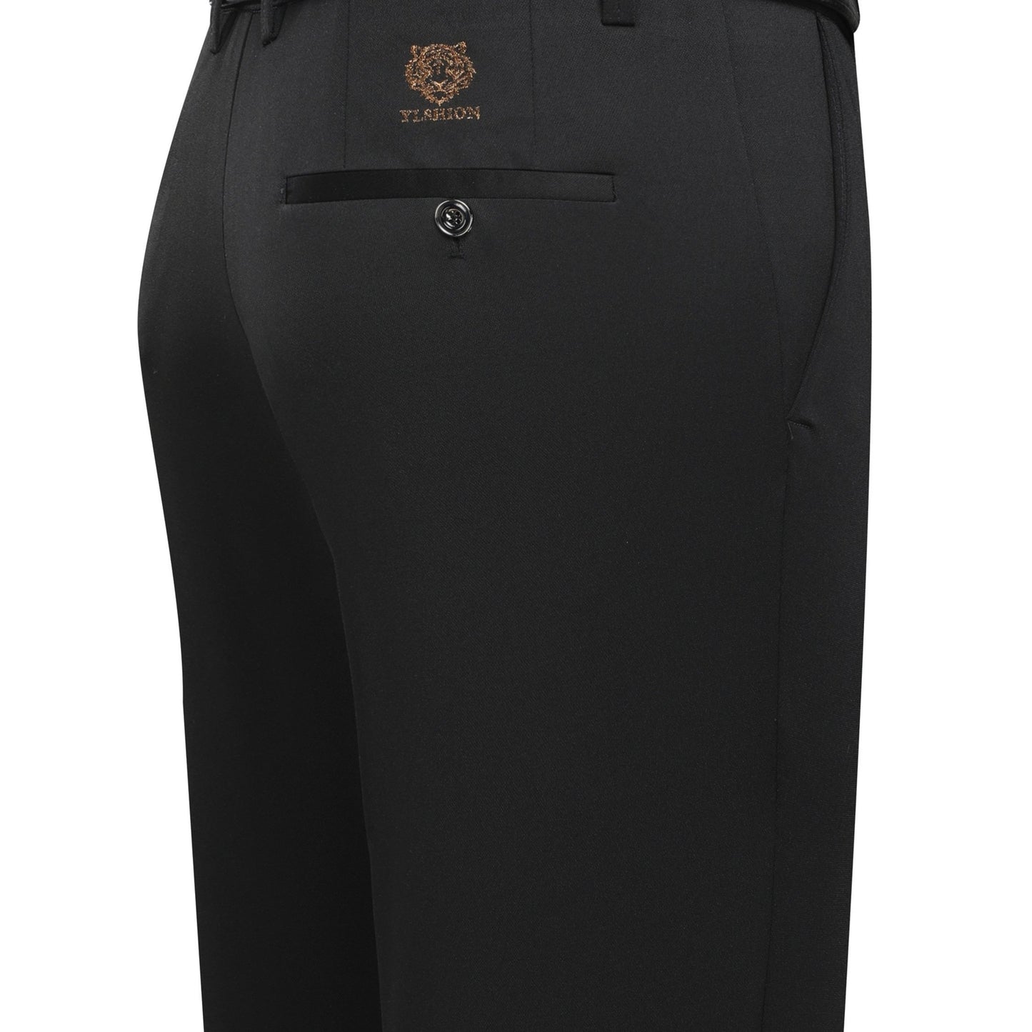 Pantalon habillé business pour homme – taille élastique, coupe droite, lavable en machine, fermeture à boutons, idéal bureau, réunions et événements semi-formels