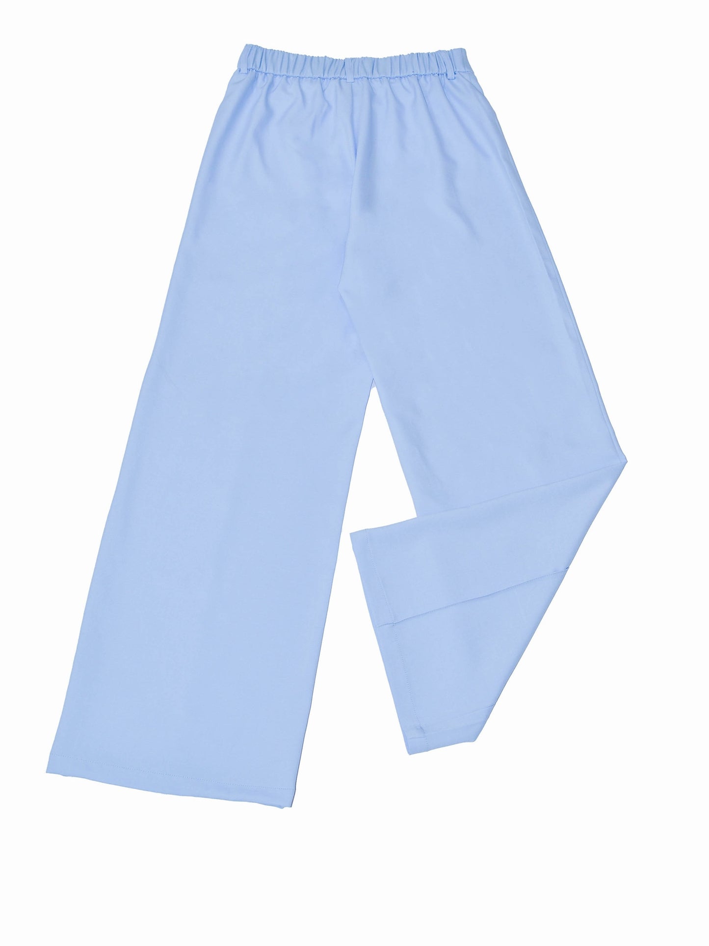 Pantalon Femme Bleu – Jambe Large, Boutons, Sans Ceinture, Résistant aux Plis, Bureau et Semi-Formel