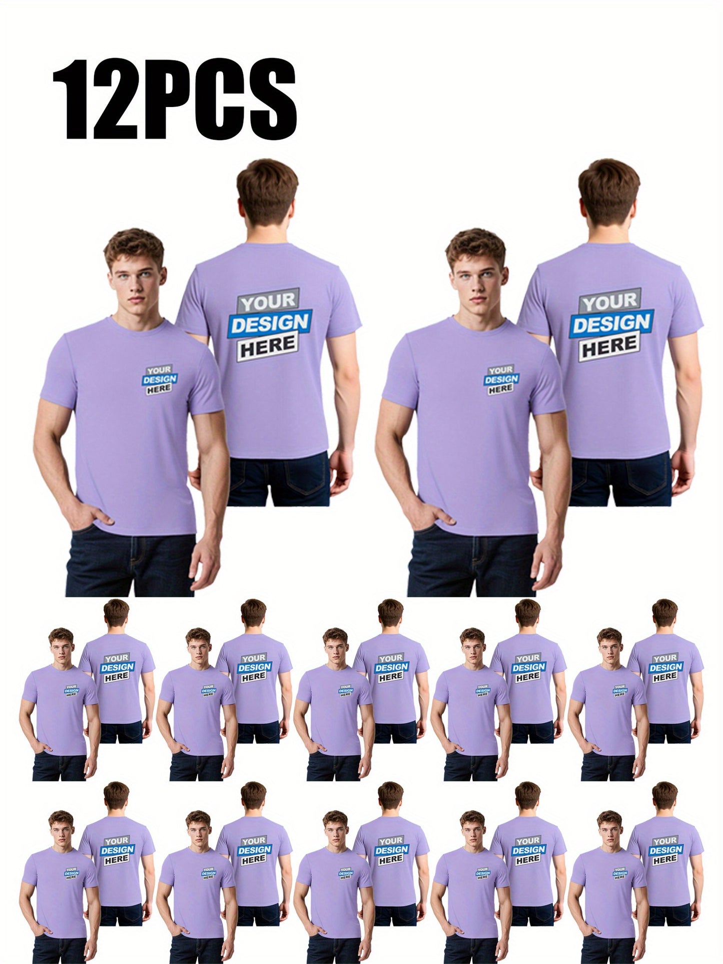 12pcs T-Shirts Sport Personnalisables – Séchage Rapide