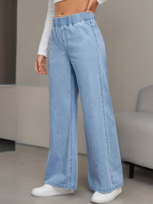 Jeans larges femme – denim léger, coupe décontractée avec poches, tout usage