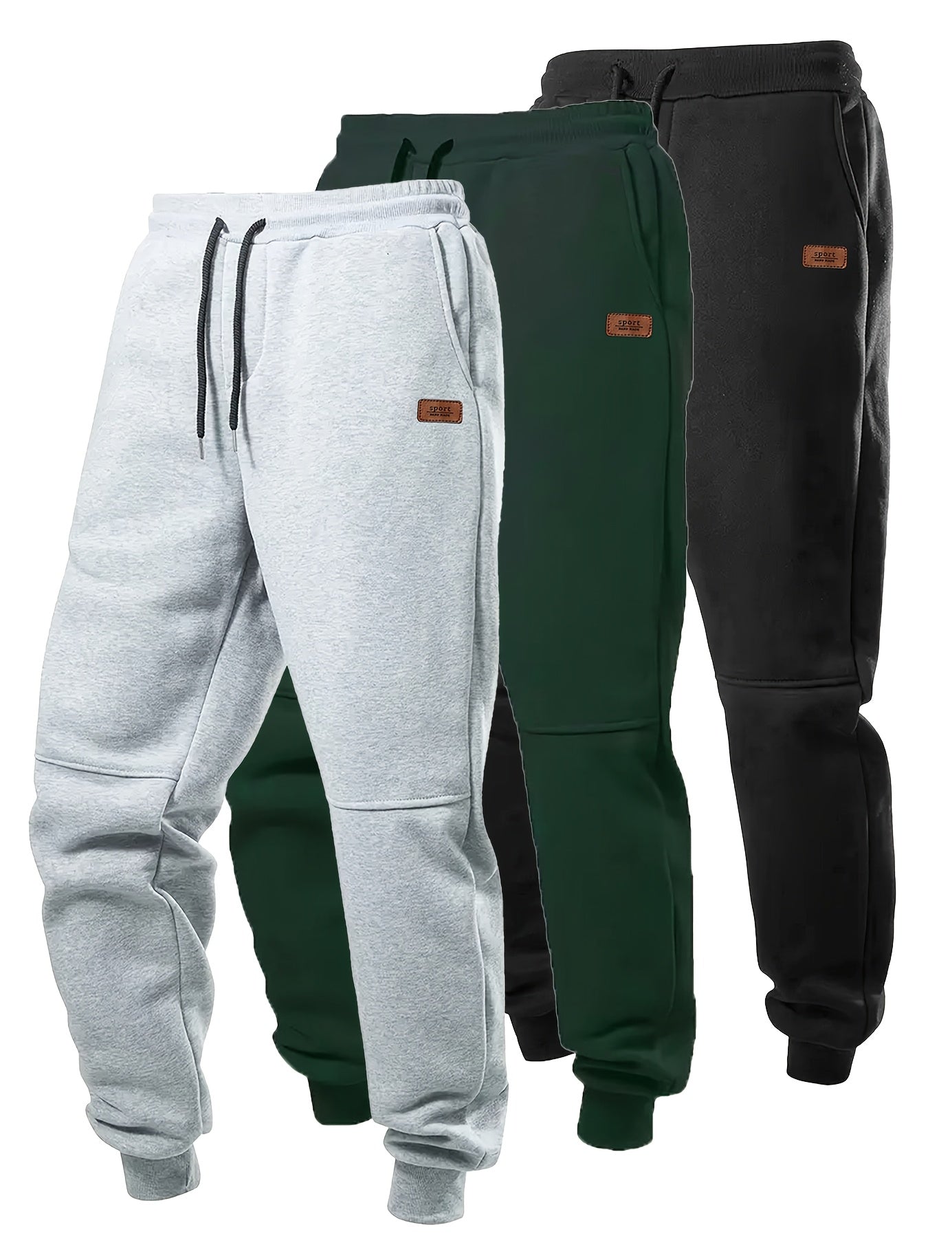 3pcs Joggers Homme – Automne/Hiver, Thermiques, Sport & Casual, Confortables