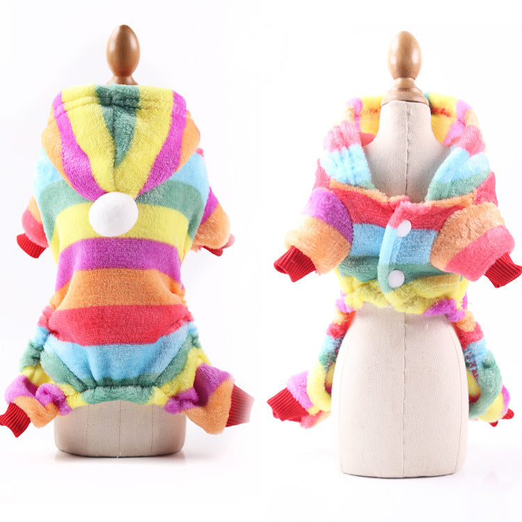 Warm Cartoon Pet Clothes for Dogs & Cats – Soft Cotton Jumpsuit