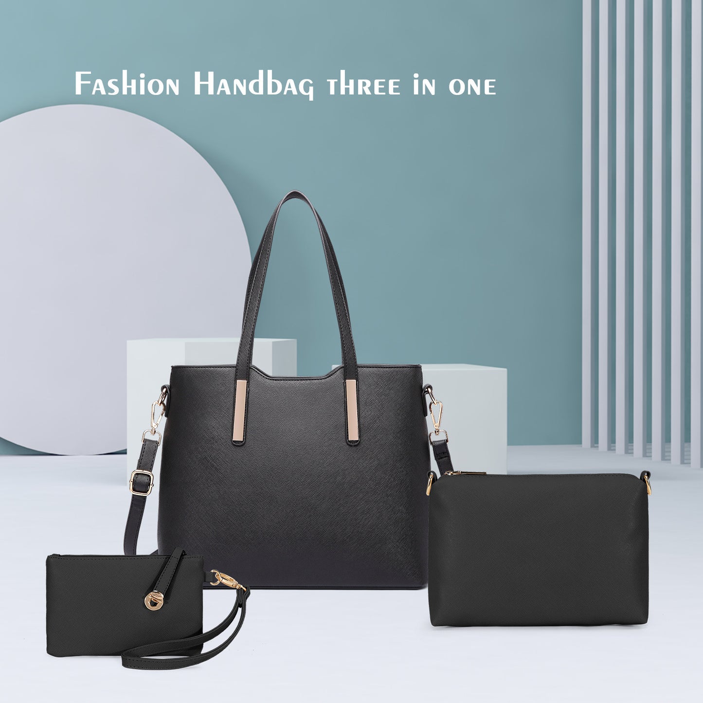 Set de 3 Sacs Cabas Misslulu en Cuir PU – Sac à Main, Sac à Épaule et Sac d’École pour Femmes