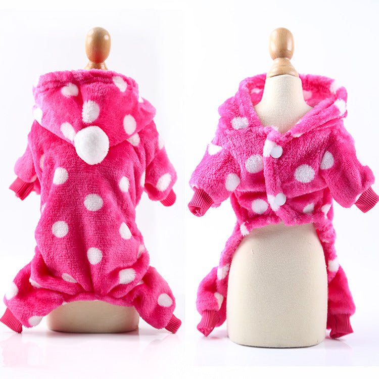 Warm Cartoon Pet Clothes for Dogs & Cats – Soft Cotton Jumpsuit