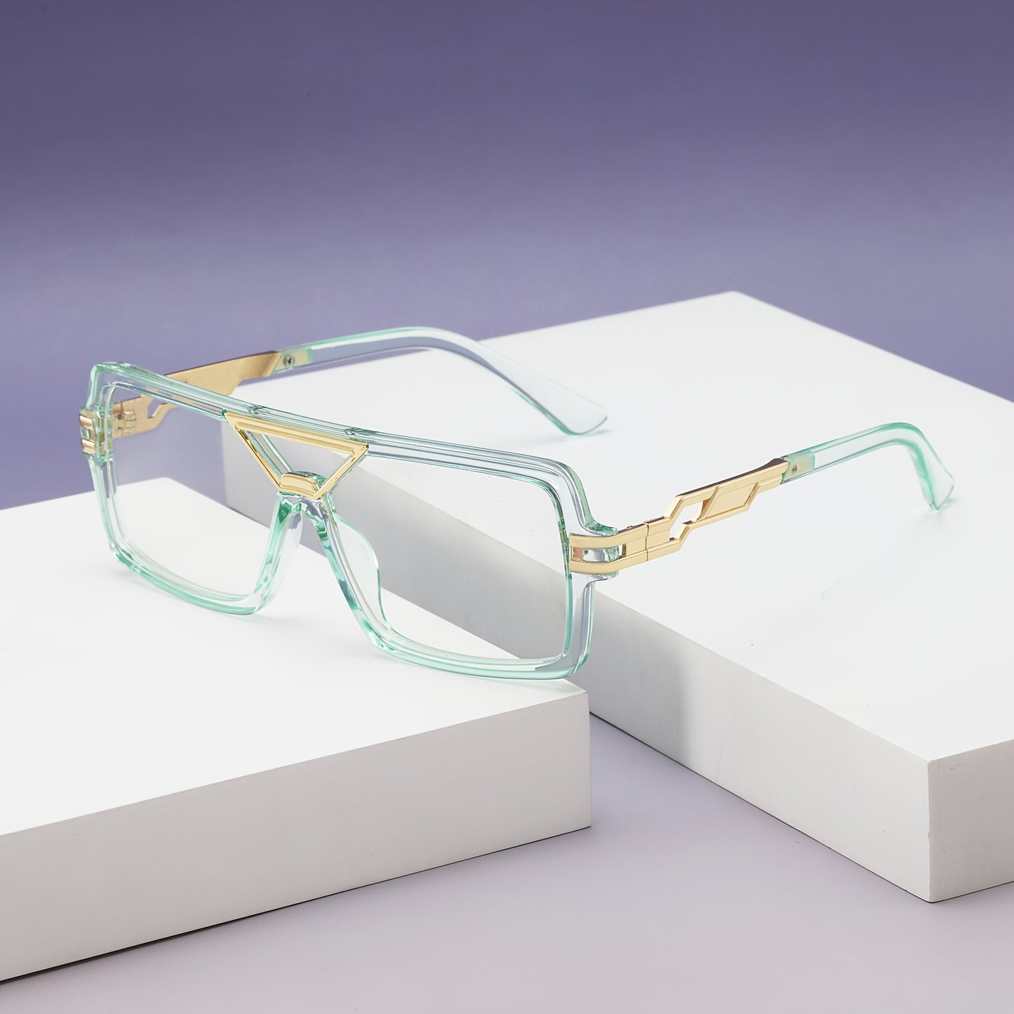 New Women's Fashion Metal Mixed Flat Lens Glasses, Men's Classic Decorative Plain Mirror