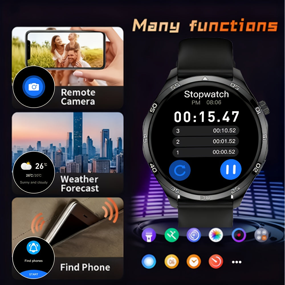 Nouvelle Montre Connectée Homme & Femme – Appels/SMS Sans Fil, Multi-Modes Sport, Contrôle Caméra à Distance, Tracker Fitness, Compatible iPhone & Android, Recharge USB, Bracelet Silicone, Design Moderne, Écran Clair