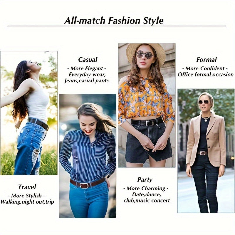Ceinture en cuir véritable pour femmes – Lanière en cuir marron élégante avec boucle métal-like, pour jeans, robes, tenues formelles et quotidiennes, ceinture durable pour usage quotidien et occasions spéciales
