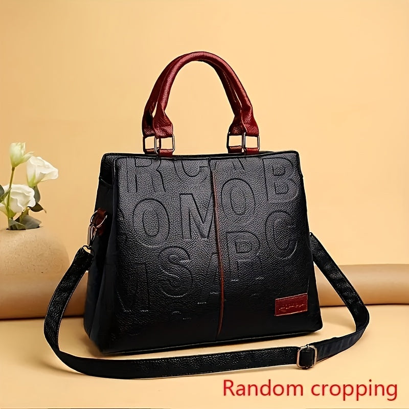 Sac à main de luxe grande capacité pour femmes – tote et bandoulière marron élégant, accessoires dorés, fermeture zippée, parfait pour travail et voyage