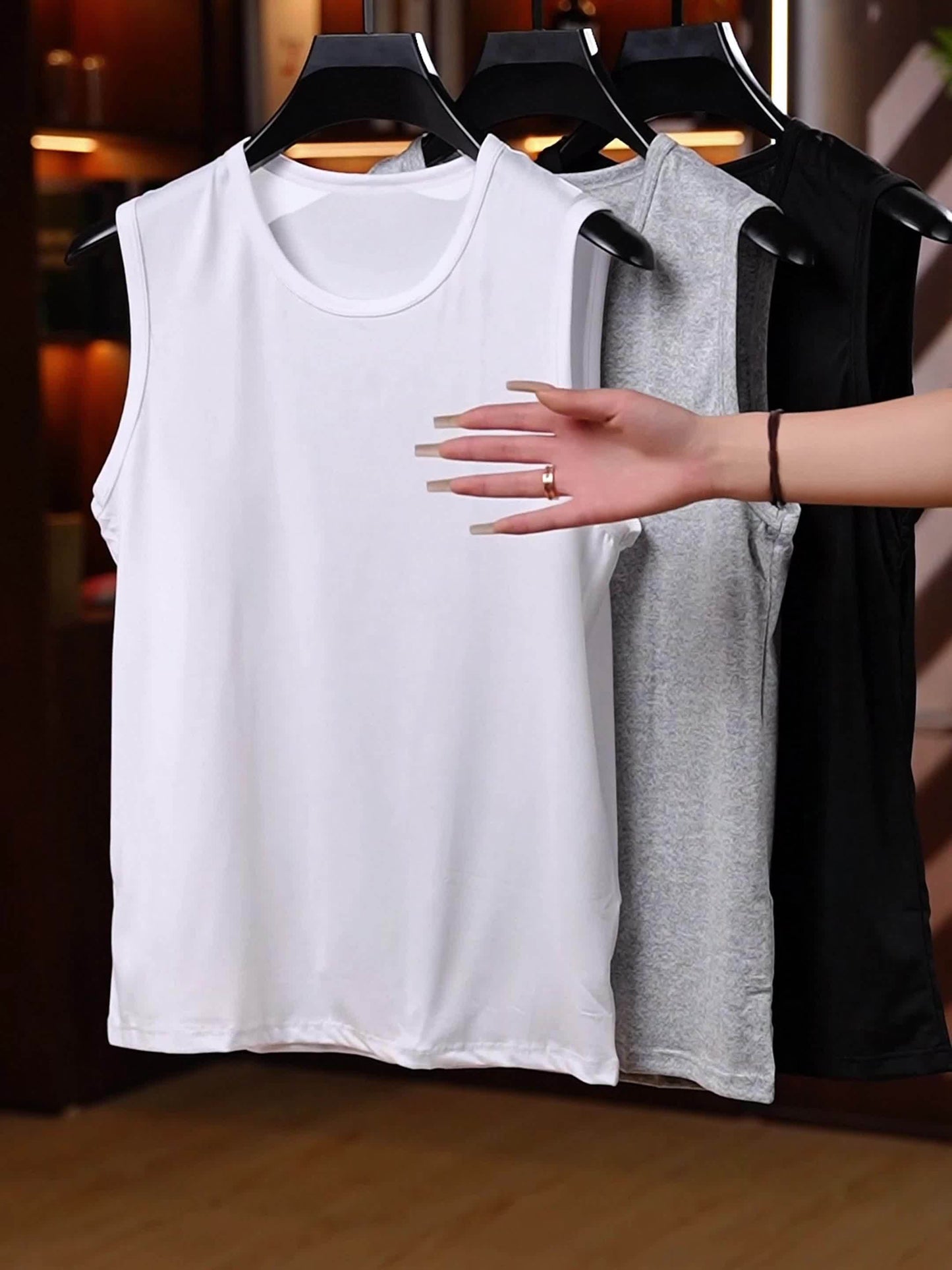 Lot de 6 Débardeurs Homme – Noir, Blanc, Gris, Confortables et Extensibles