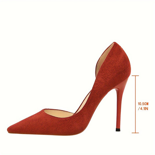 Escarpins Noirs à Talons Aiguilles pour Femme – Bout Pointu Élancé, Talon Ultra-Haut Fin, Tige en Tissu avec Doublure PU, Semelle en Caoutchouc, Polyvalents Toutes Saisons pour Événements Formels