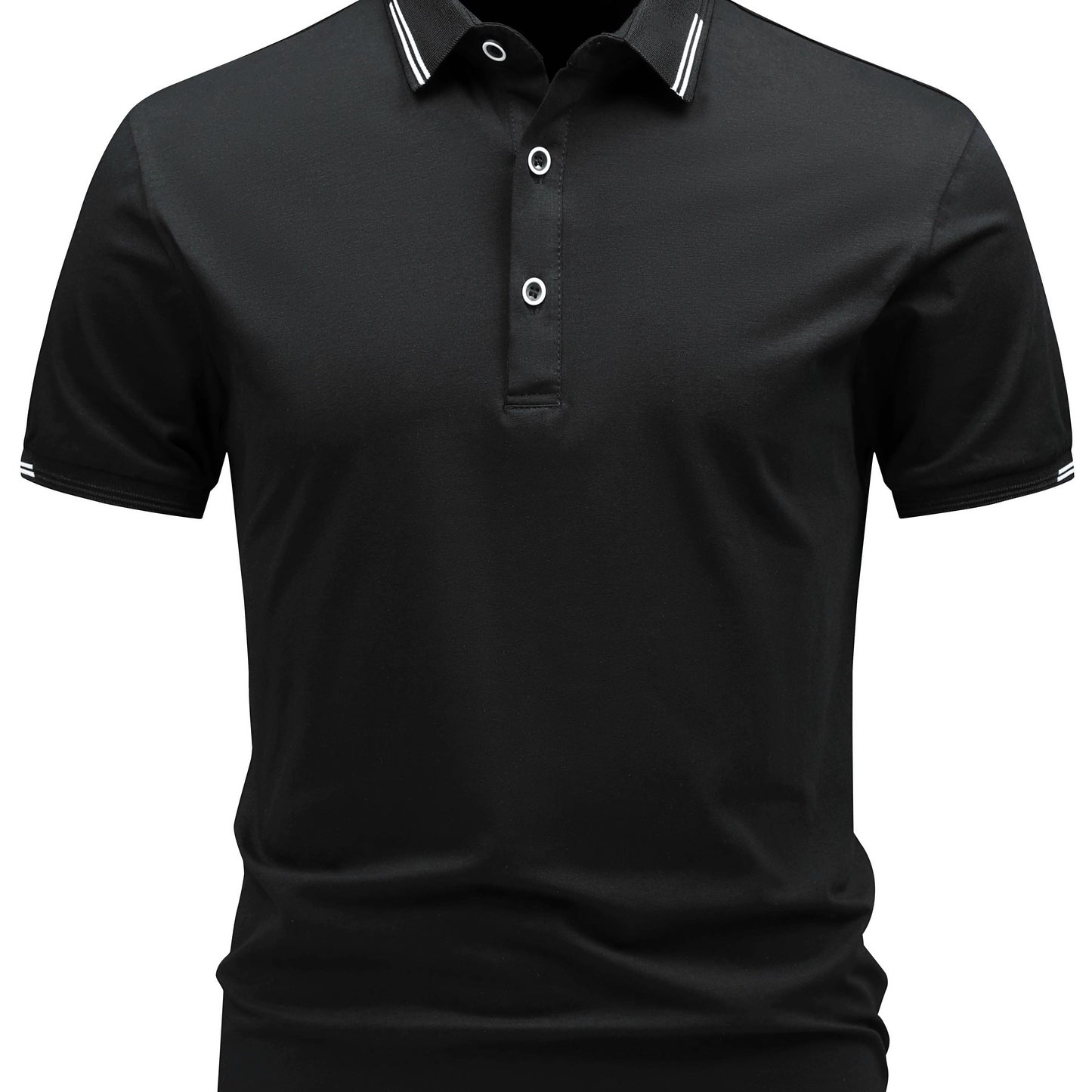 Men's Lightweight Business Casual Shirt - Breathable, Stretch Fabric Blend with Button Detail, Short Sleeve, Solid Color