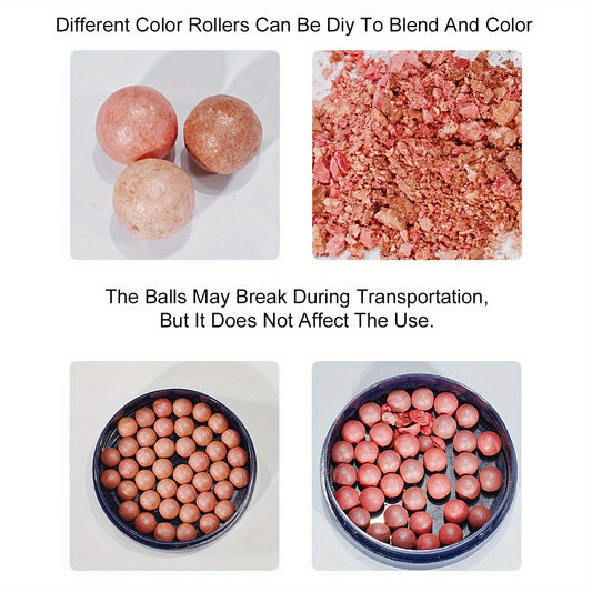 Blush en Rouleau – Texture Riche, Fini Brillant et Mat, Inclus Pinceau, Crée un Effet 3D et Lumineux, Parfait pour Usage Quotidien, Loisirs, Shopping, Selfies, Scène, Soirée et Maquillage de Fêtes, Couleurs Mélangées