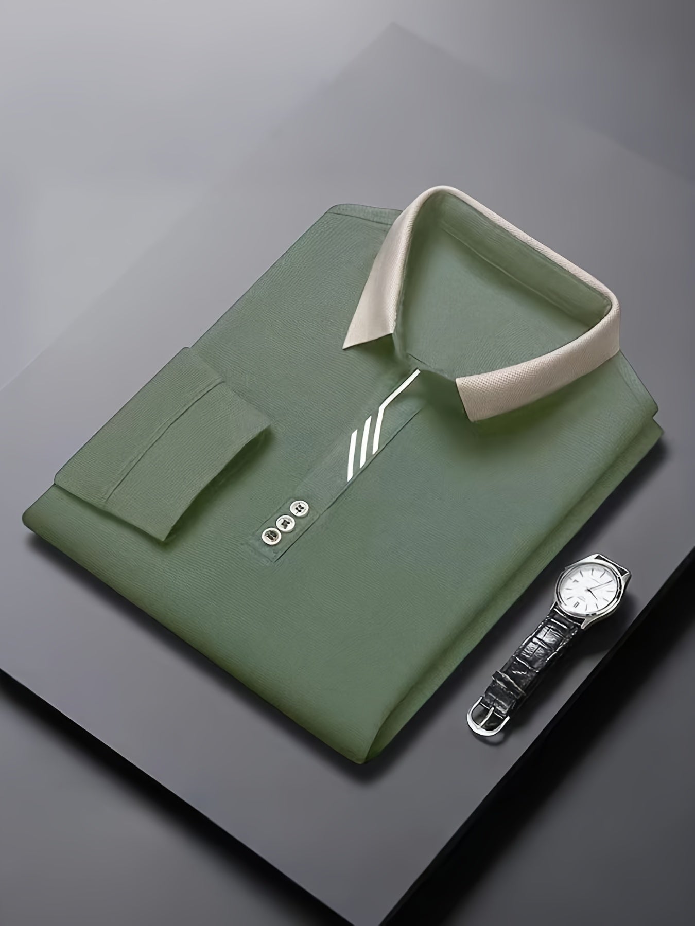 Men's Comfortable Casual Durable Long Sleeve Shirt with Button Decoration