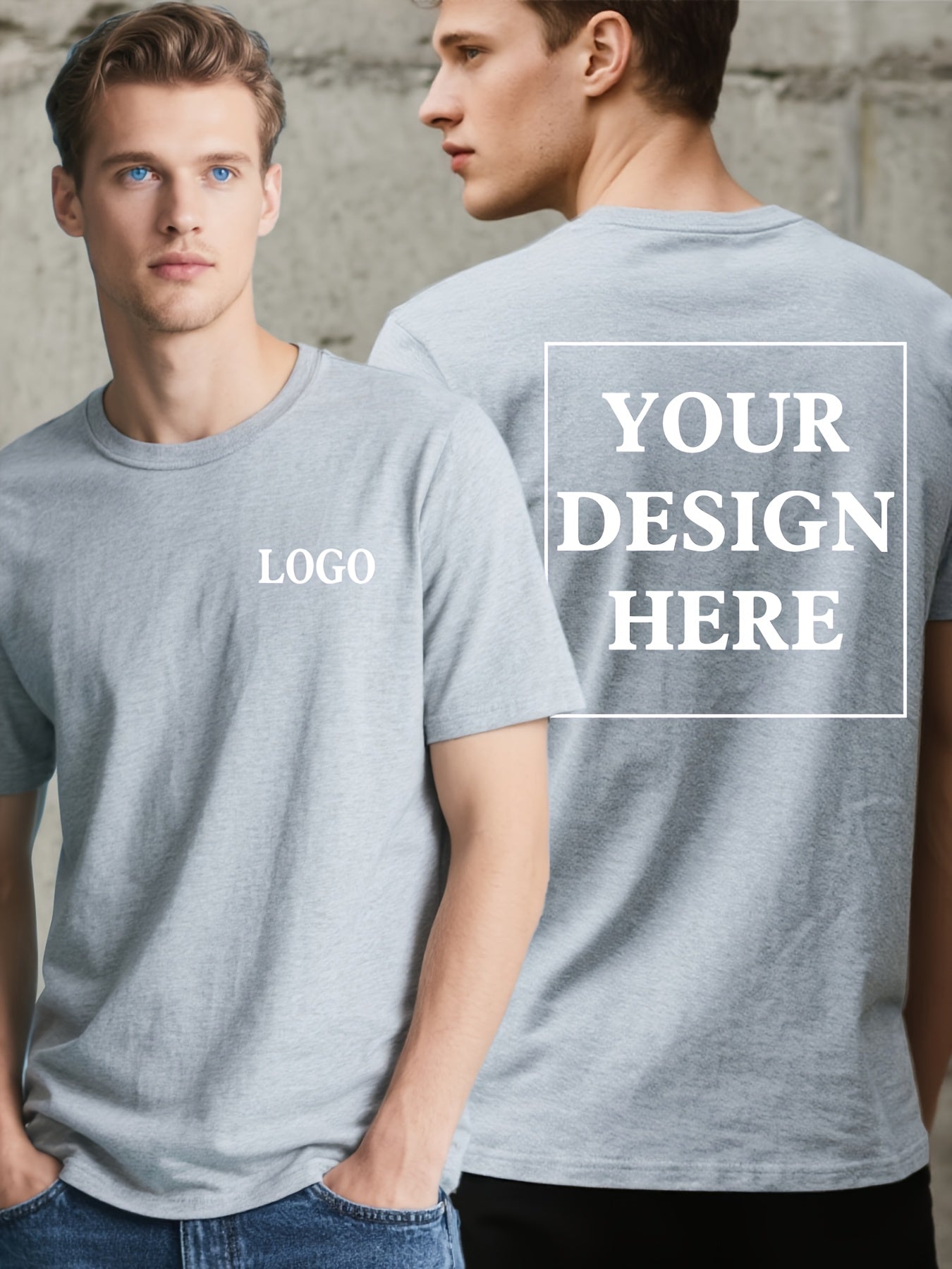 Custom Pure T-Shirts with Personalized Printing of Text, Photos, And Logos, DIY Short Sleeves for Summer Wear.