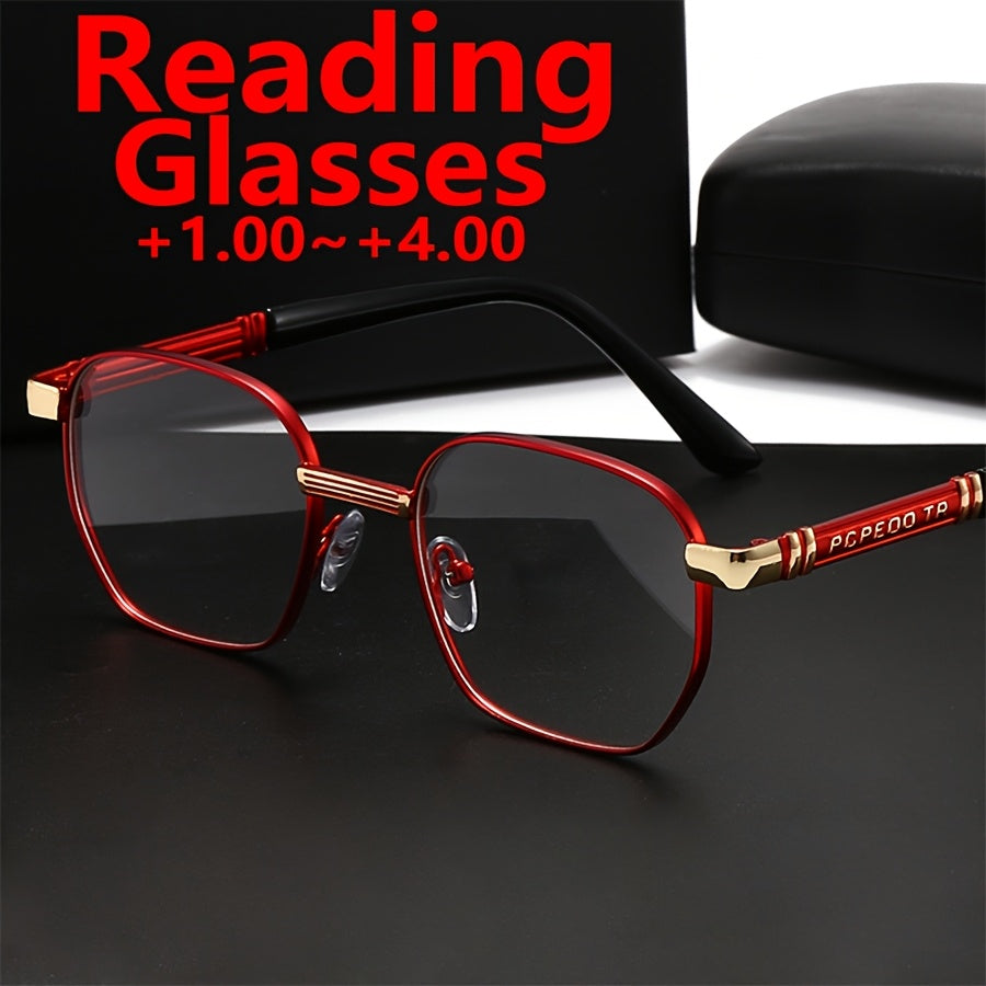 Color block Reading Glasses Computer Presbyopic Glasses High quality metal frame Readers for Women Men +1.0 to +4.0,christmas gifts
