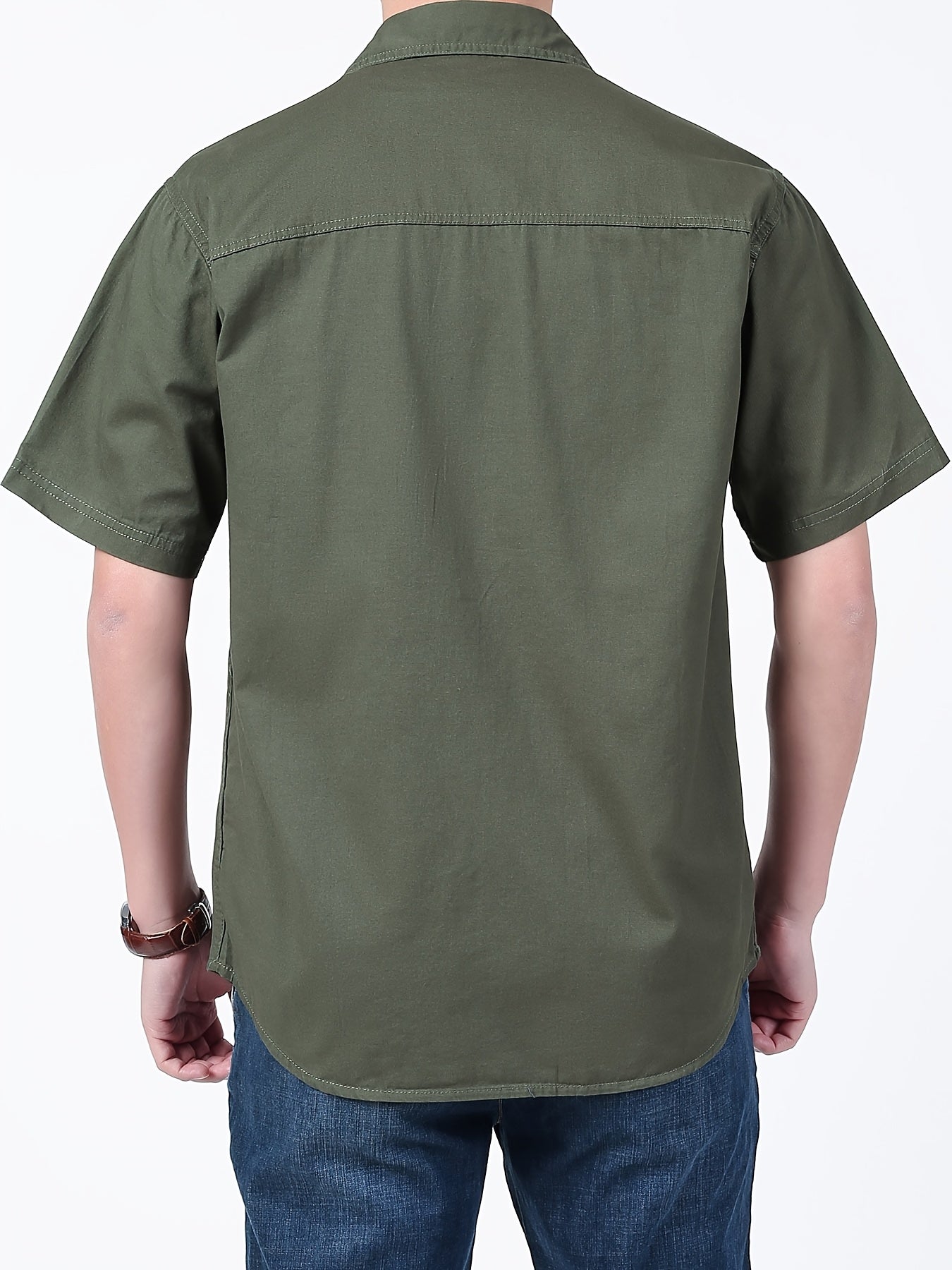 Summer New Men's Outdoor Casual Workwear Slim Fit Oversized Pocket Shirt