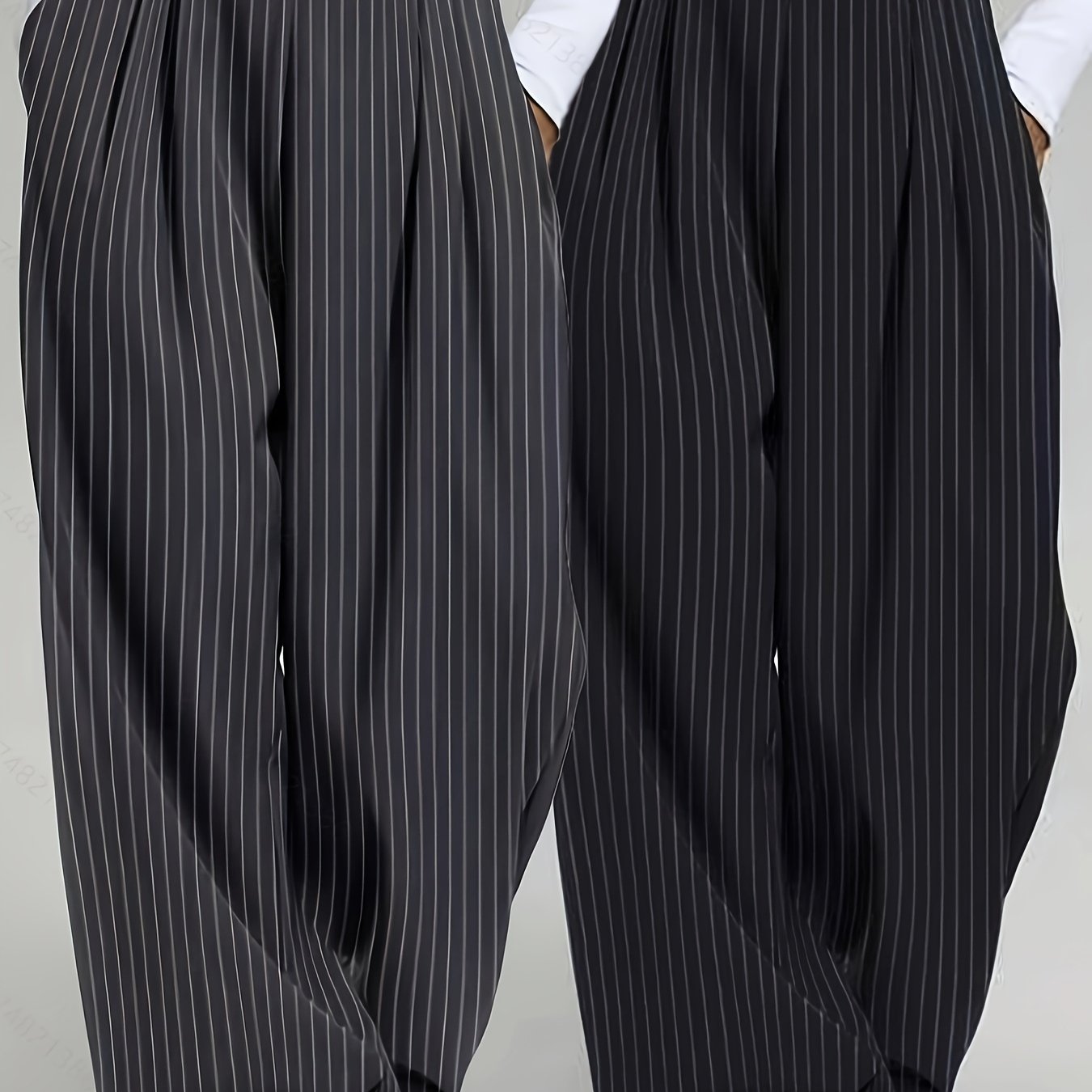 Lot de 2 Pantalons Femme – Taille Élastique, Décontracté, Gris, Printemps/Été/Automne, Jambe Longue, Style Classique