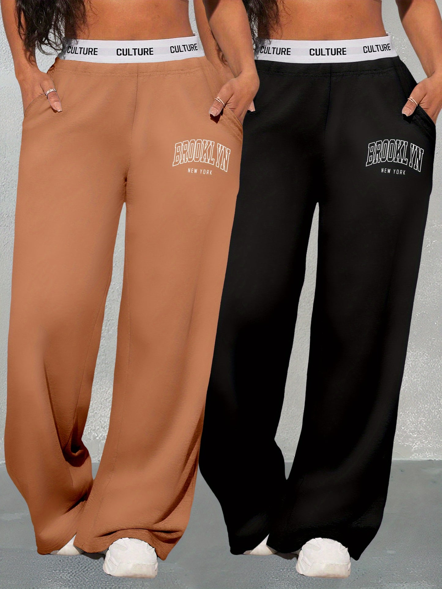 Ensemble Deux-Pièces Femme– Pantalon Taille Haute et Sweat Poches Ample