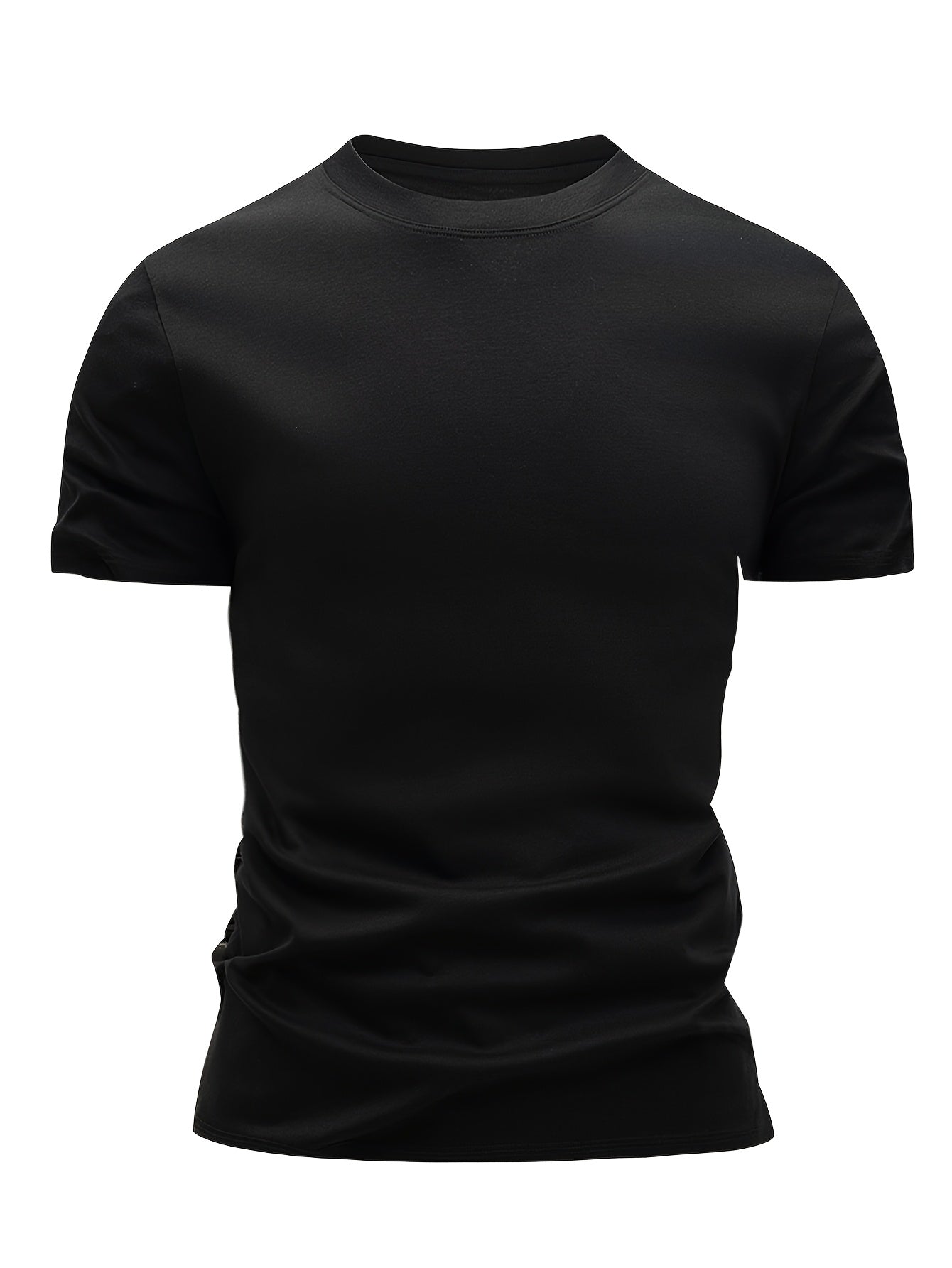 Set of 3 Men'S 100% T-Shirts - Soft And Comfortable for Everyday Casual Wear, Breathable And Moisture-Wicking for Summer, Lightweight Design, Sweat-Resistant