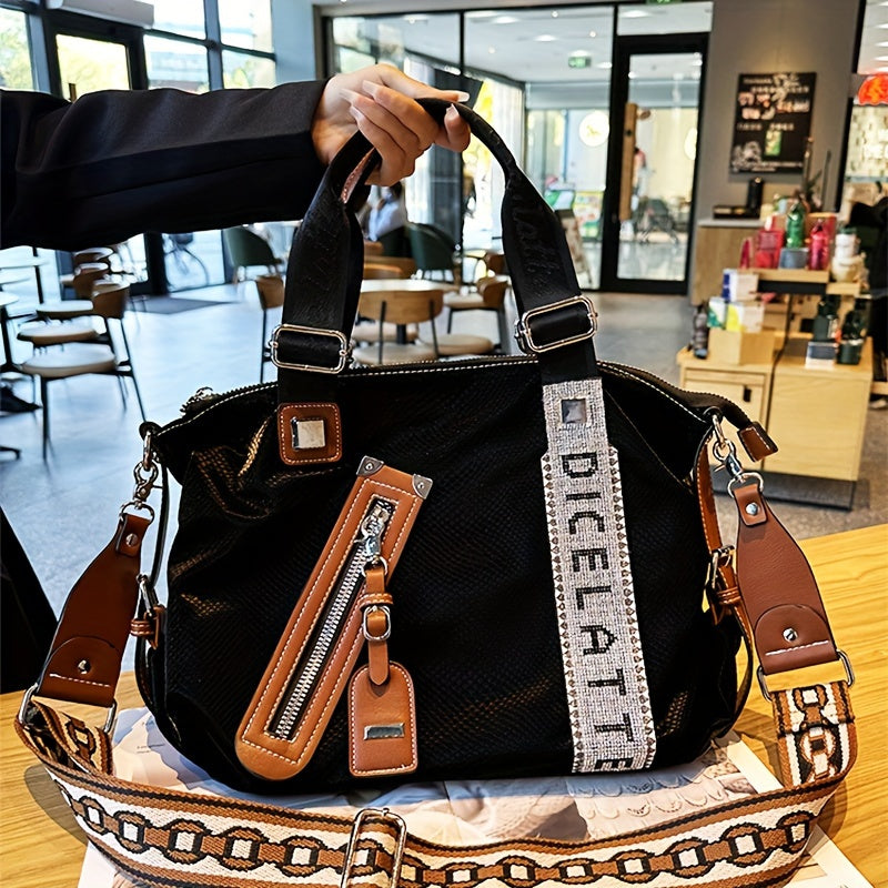 Sac Cabas Tendance pour Femmes – Sac Grande Capacité avec Décoration en Strass Brillant