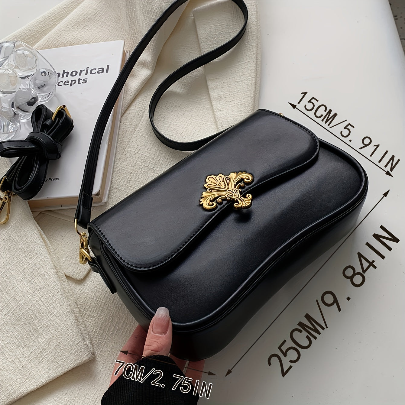 Sac bandoulière grande capacité pour femmes – couleur unie, élégant et pratique