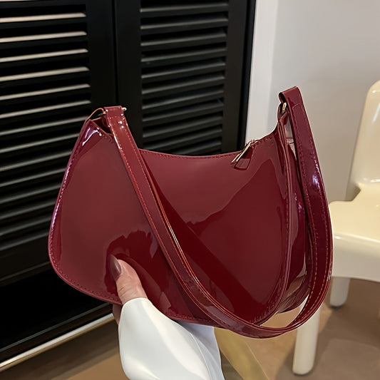 Mini Femme Couleur Unie – Sac Multiusage avec Poche Zippée pour Téléphone et Portefeuille, Cuir Synthétique Léger, Sangle Réglable, Idéal en Cadeau