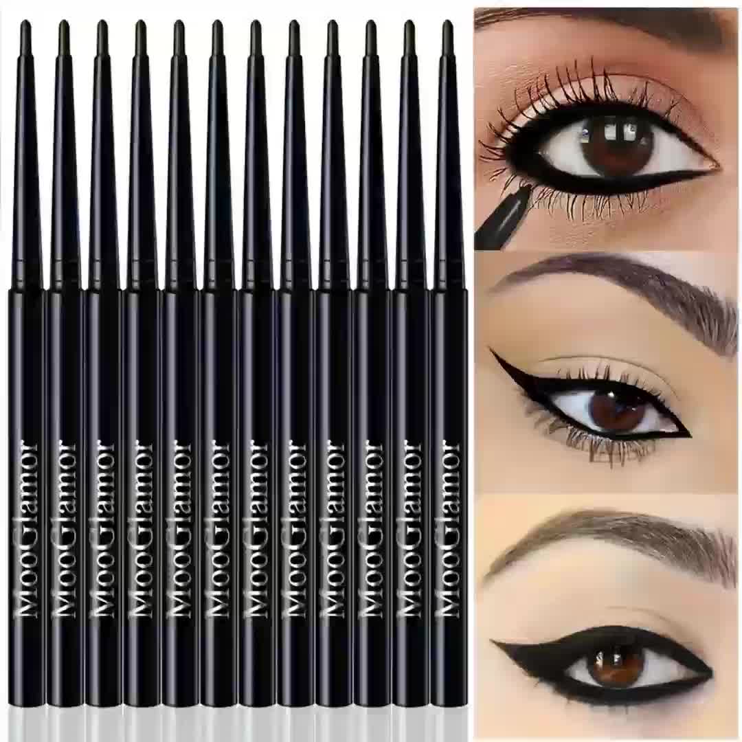 3-pack Eyeliner Gel Pen Set, Long-lasting and Defined Makeup, Water- and Non-creamy, Must-have Eyeliner Pen for Travel, Suitable for Both Beauty Enthusiasts and Beginners