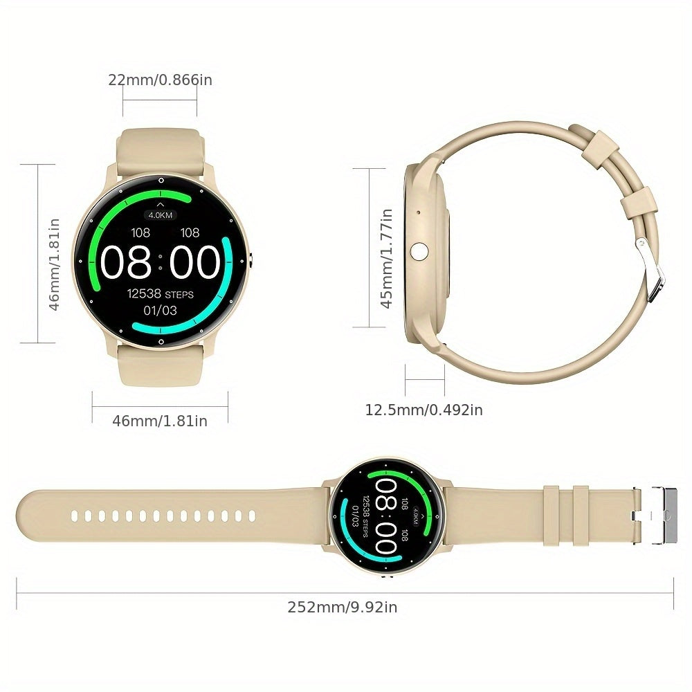 Functional Smartwatch for Men & Women - 3.25cm Full Touch Screen, High-Quality Display, Answer & Make Calls, Message Reminder, Sports Pedometer, Information Alerts For Iphone/android Phones, Friend Gift, Birthday G
