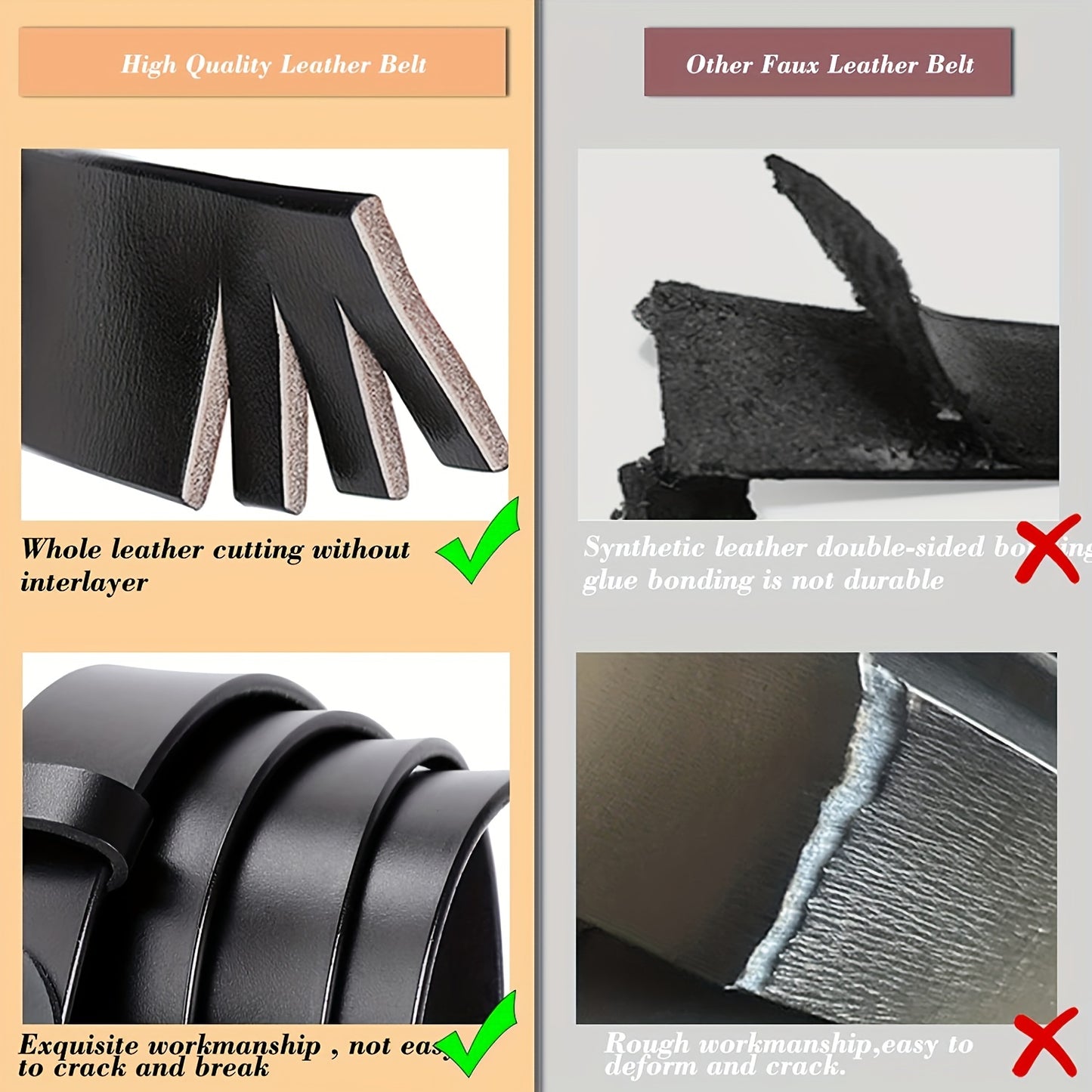 Ceinture en cuir véritable pour femmes – Bande de taille simple et polyvalente avec fermeture bouton vintage