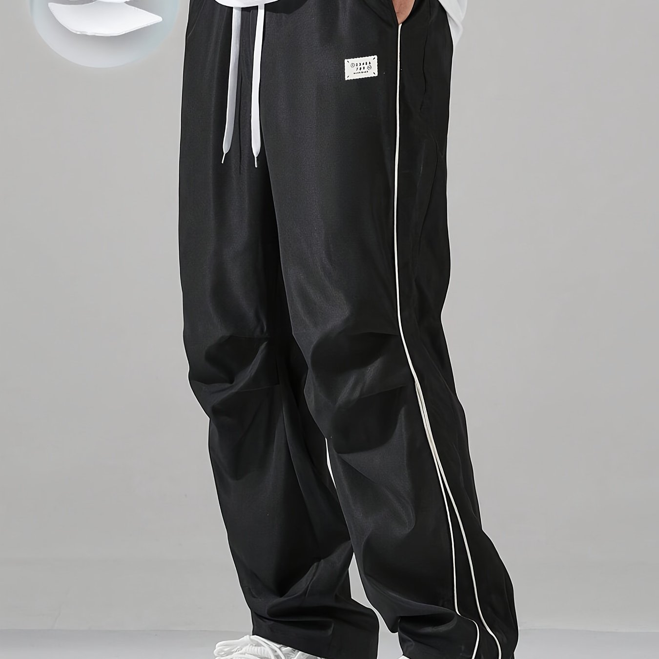 Jogging Homme Toutes Saisons – Coupe Ample, Pantalon Non-Extensible avec Bandes Latérales, Coupe Droite